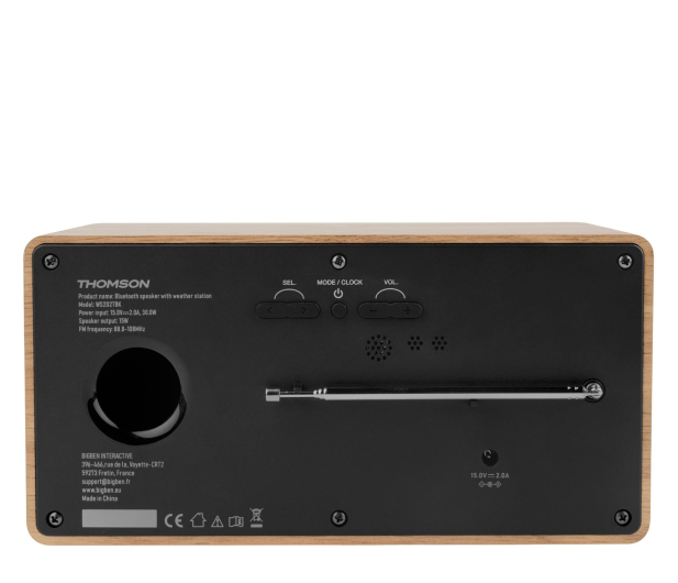Thomson COSY Głośnik Bluetooth z radiem i stacją pogodową czarny - 1501903 - zdjęcie 2